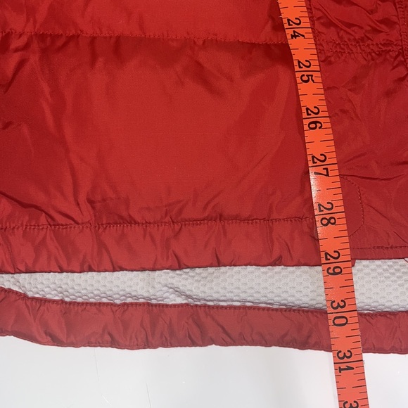 GAP Red Puffer Down MultiCompartment Zip-Up Coat Removable Hood Jacket Unisex A9 - Picture 15 of 16